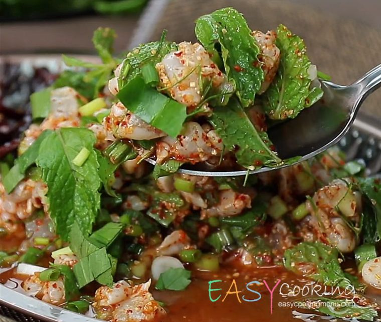 ลาบกุ้งสด