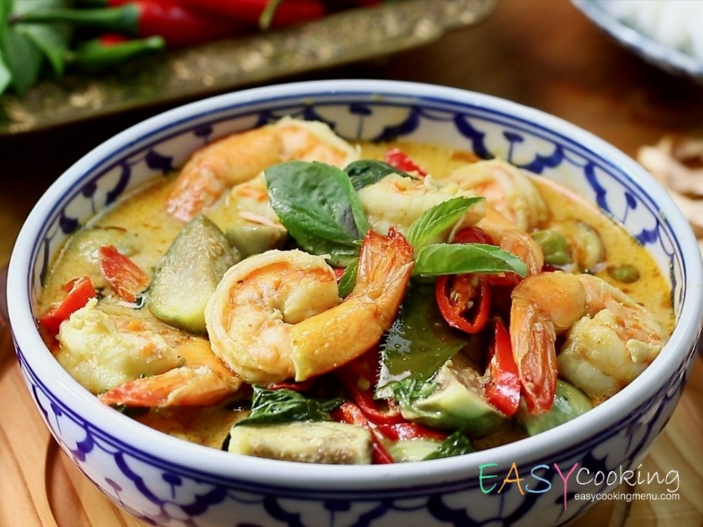 แกงเขียวหวานกุ้งสด