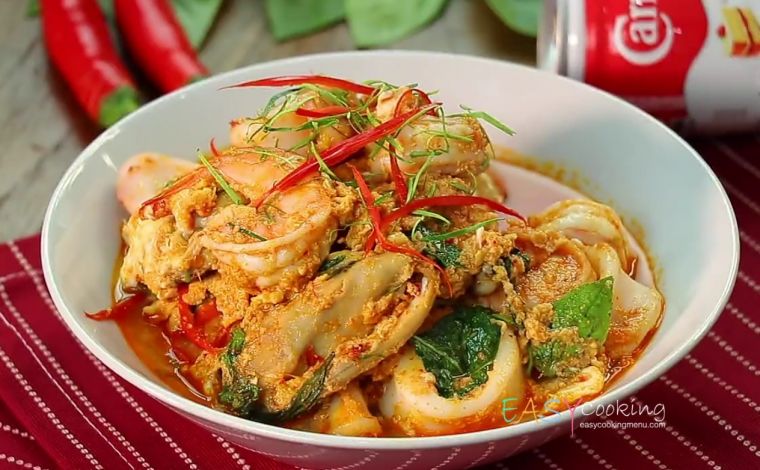 หมกทะเลผัดแห้ง