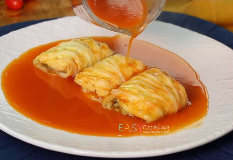 กะหล่ำม้วนเต้าหู้อกไก่