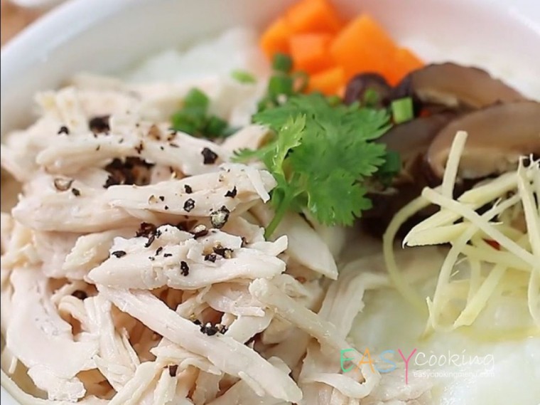 โจ๊กไข่ขาวอกไก่ฉีก