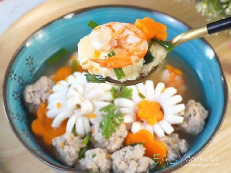แกงจืดไข่ตุ๋นกุ้งสด