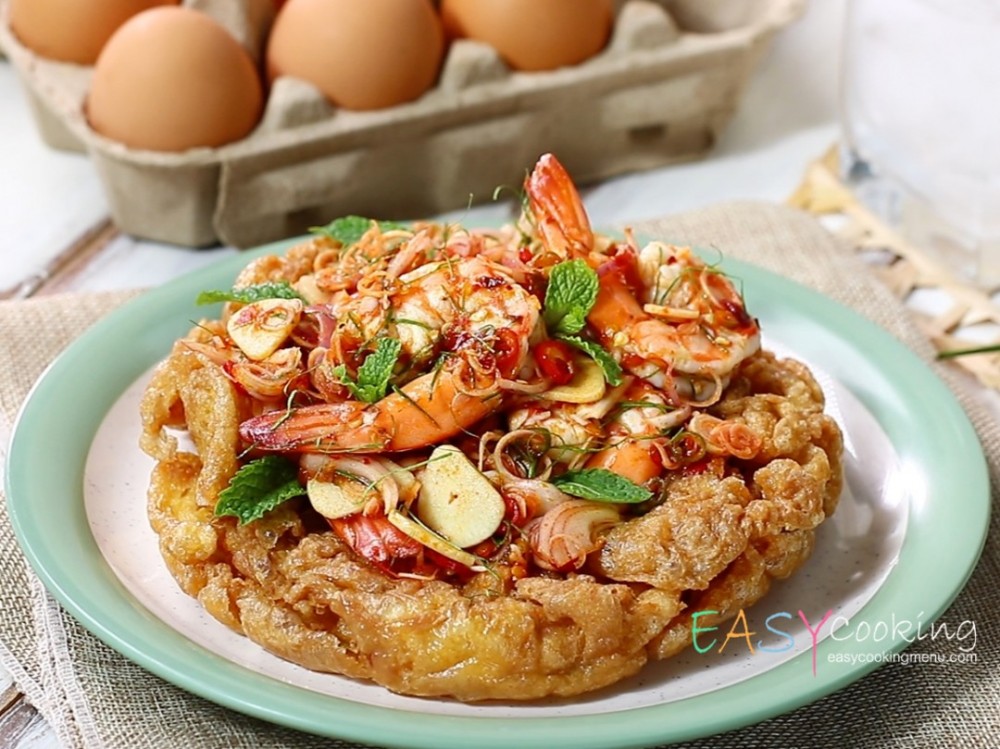 พล่ากุ้งไข่ฟู