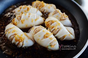 ปลาหมึกยัดใส้ราดซอสเทอริยากิ