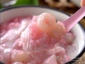 ข้าวเหนียวเปียกลำไยสีชมพู