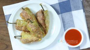 พริกหยวกใส้หมูสับทอด