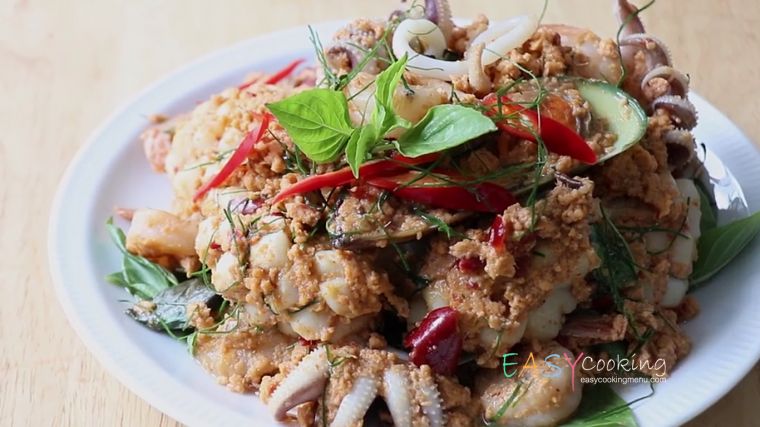 หมกทะเลผัดแห้ง