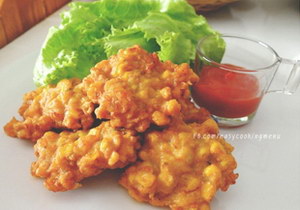 ทอดมันข้าวโพด (กุ้งสับ)