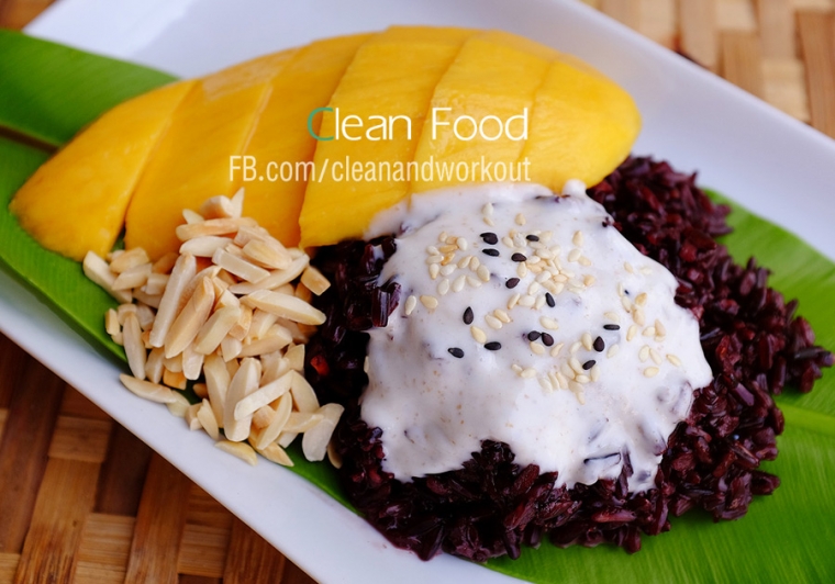 ข้าวไรท์เบอรี่มูน+มะม่วงน้ำดอกไม้